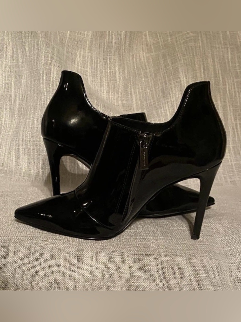 Michael Kors Black Patent Pointed Ankle Booties